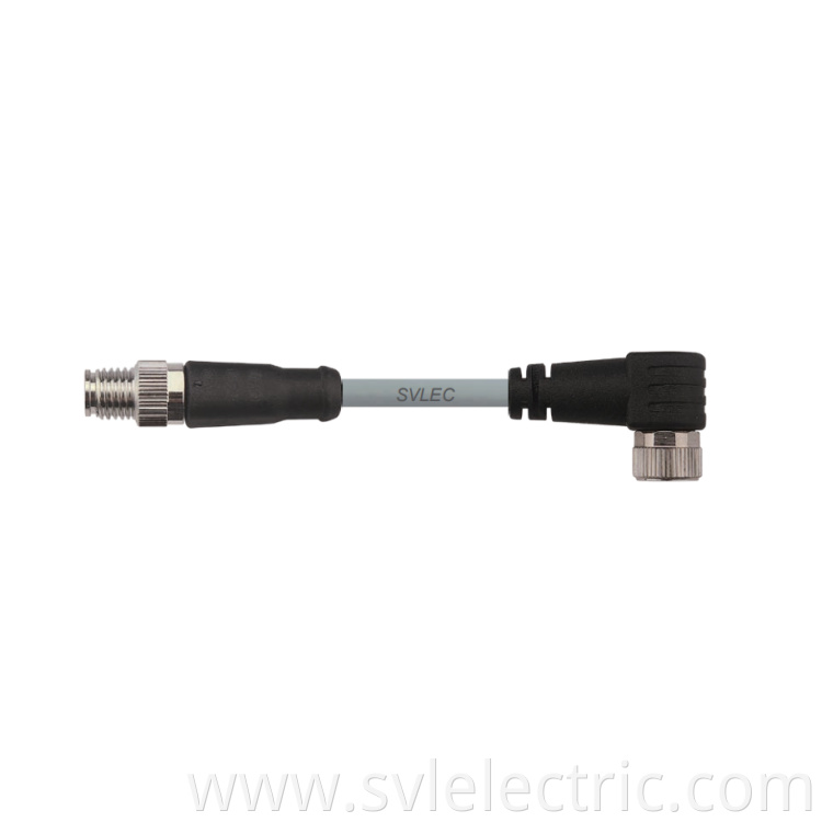 M8 Male Straight To Female Angle Connector